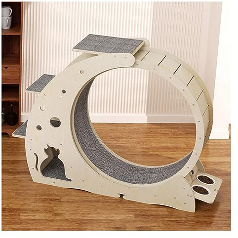 Katzenlaufrad Luxus Katze Übung Rad Katze Kletterrahmen, Massivholz Katze Laufband, Cat Laufräder Für Indoor Katzen Und Alle Katzen, Einfach Zu Montieren