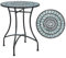 COSTWAY Garden Side Table, 60cm Mosaic Round Plant Table, Indoor Outdoor Patio Balcony Terrace Bistro Coffee Dining Table Furniture (Multicolor)