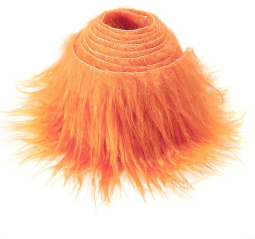 5cmx150cm Flauschige Kunstpelzband Kunstfell Band Fellstoff,Furry Faux Pelz Stoff Dekoband Zierband Plüsch Trim Plüschstoff Plüschband Borten Bänder zum Nähen Nähen Kleidung Weihnachtsdeko,Orange