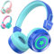 riyo Bluetooth Kopfhörer Kinder, Kinderkopfhörer Kabellos mit LED-Leuchten Bluetooth 5.0 Kinder Kopfhörer Faltbare Stereo Sound für Schule/Tablet/PC