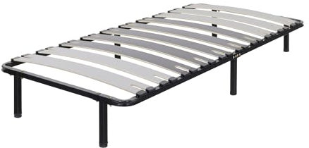i-flair Metallbett Deck 80x200 cm - Stabiler Metall-Lattenrahmen auf Füßen mit Breiten Latten - Lattenrost für alle Betten und Matratzen geeignet