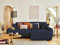 Lisa Design Pivoine – Ecksofa beidseitig montierbar– 4-Sitzer– Schlaffunktion mit Bettkasten – aus Cord Nachtblau