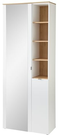 möbelando Garderobenschrank >Bari< in Weiß matt, MDF, Spannplatte - 78x202x38cm (BxHxT)
