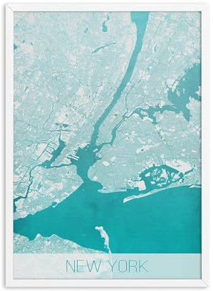 Bunte Welt Stadtplan New York Wandkunst Leinwand Poster Drucke Nordic Style Gemälde Bild for Wohnzimmer Dekoration (Color : C, Size : 40x50cm No Frame)