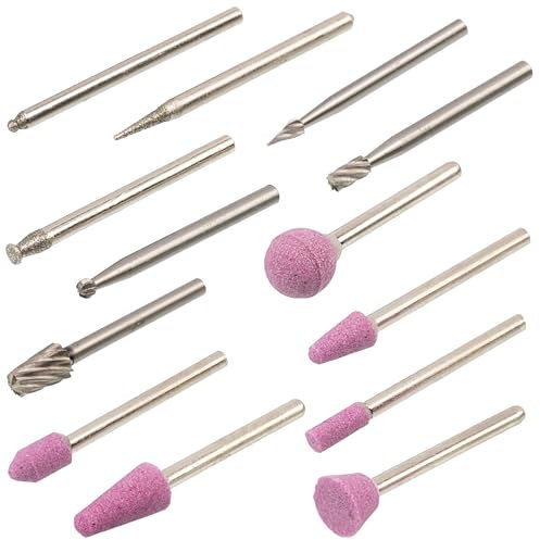 AERZETIX - C77466 - Satz von 13 Stück Schleifsteinen auf Schaft für Schrauber - Glas Schleifen Polieren Entgraten