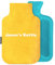 Personalised Hot Water Bottle Cover with Free Rubber Bottle (2L, Fleece Fabric - Yellow)