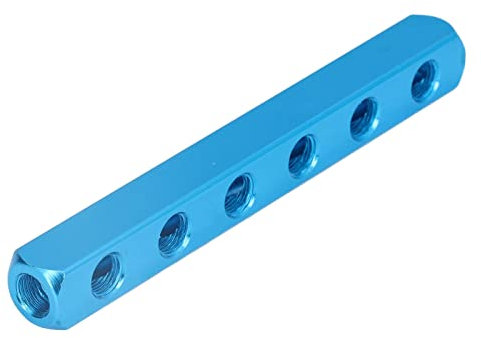 Air Manifold, Air Hose Splitter Pneumatic Manifold Block Splitter Aluminum Manifolds Air Distribution Blocks Air Compressor Manifold for Automation Equipment (AL-6)