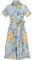 Highmoor Halbarm-Kleid mit Gürtel Bleu/Blumen 38