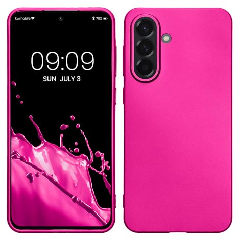 kwmobile Handyhülle für Samsung Galaxy A36 5G Hülle - Silikon Case metallisch schimmernd - Schutzhülle Cover - Metallic Pink