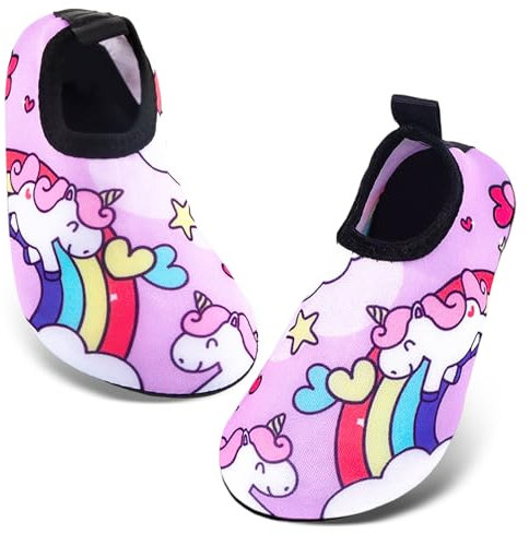 dellyy Zapatos Piscina Niño, Escarpines Agua Niña, Zapatillas Piscina (Rosa Unicornio, Niño (2-5 años), Mujer, 22, Números, Sistema tallas calzado EU, mediano)