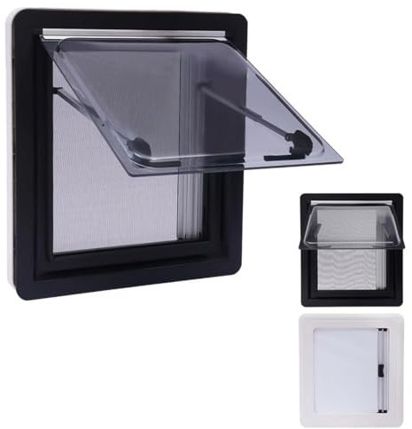 ZHANGshouf Wohnmobil-Fenster, externes Notfall-Campingfenster, Fenster mit Netz-Stützstange für Wohnwagen, Camping, Anhänger, Wohnmobil, 900 x 500 mm