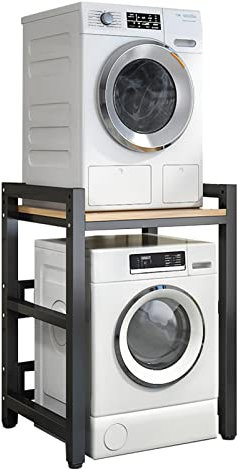 MXDECO Supporto per asciugatrice Regolabile in Altezza - Kit di impilamento Portatile per Lavatrice e asciugatrice - Carico Massimo 400 kg - unità di stoccaggio sopra la Lavatrice