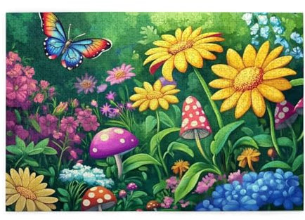 Puzzle 3000 Teile, Puzzle Erwachsene, Holzpuzzle Blume Impossible Jigsaw, Clevere Rätsel, HD Farbe Jigsaw mit Geschenkbox Verpackung for Room Decor, Geschenke für Frauen Schmetterling 122x81cm p-33