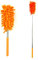 Lizzy Extendable Microfiber Duster | Telescopic Pole Extend to 74cm making it easy to reach those tricky areas | Washable, Hand Duster for Cleaning High Ceiling Fans, Cars, Blinds, Cobweb (1, Orange)