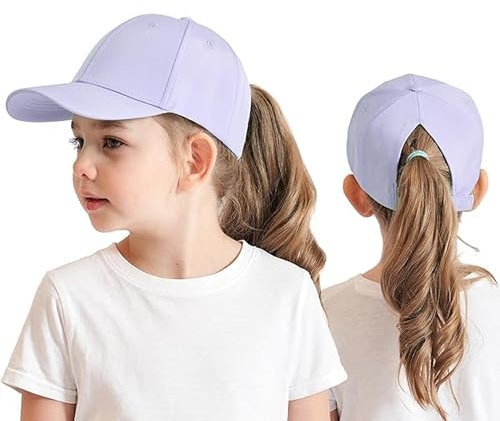 3-8 Jahre Kinder Baseballkappe mit Pferdeschwanz für Mädchen Jungen Golf Visor Hut Basecap Sonnenblende Hut UV-Schutz Schirmmütze Sommermütze Junior Sommerhut Tennis Kappe Sonnenhut Visier UPF 50+