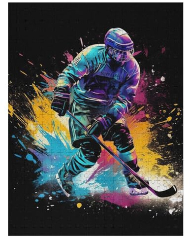 Puzzle 500 Teile Eishockey Holzpuzzle Für Erwachsene Lernspiel Herausforderungsspielzeug The Puzzles Für Erwachsene Kinder 55×41cm