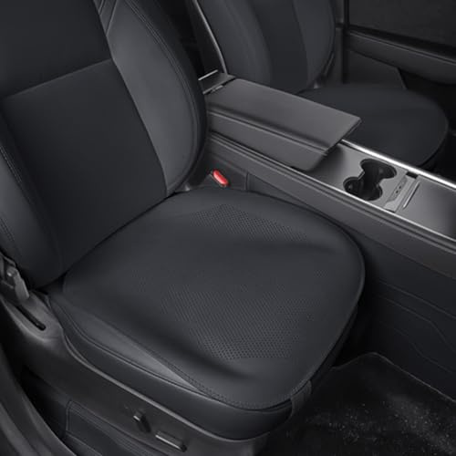 Treesiche Sitzkissen Auto, 2 Stück Sitzauflage für Vordersitze, Autositzauflage Anti-Rutsch Unterlage, Universelle Sitzauflage für Fahrersitz & Vordersitze, Schwarz