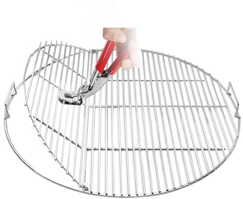 Premium Edelstahl Grillrost, rund, silber, 66 cm, Wellenmuster-Design, robuste Kochfläche