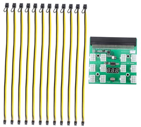HIAKDOFT Server Netzteil Mining Adapter Satz mit 6-pin 8-pin Kabel Gpu Stromversorgungsplatine 12v Kompatibel für Grafikkarten Stabile Mining Netzteilplatine