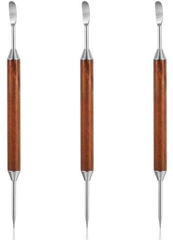 Elegaperma 3 Stück Coffee Pen, Latte Art Stift, Latte Art Pen | Kaffee Kunst Stift, Edelstahl Kaffeekunst mit Holz Griff, Unverzichtbares Zubehör für Cappuccino Latt Espresso Dekorieren