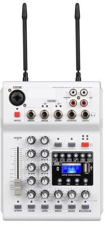 DJ-Controller, Soundkarte, DJ-Mixer, Mischpult, Dual-Channel-UHF-Funkmikrofon for PC-Aufnahmen, Webcasting, Straßenauftritte