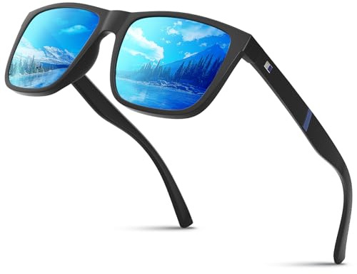 Glapeame Polarisierte Sonnenbrillen Herren,Schwarz,Sunglasses Men | Sportbrille,Brille,Retro,Vintage,Outdoor,Golf,Angeln,Wandern,Reise,Travel,Laufen,Fishing