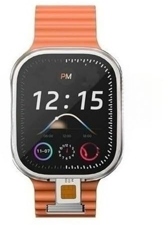 KAIRUIXING CD12 S12Ultra Smartwatch Android 12.0 5G LTE Sim Card Rotary Camera 2.26 inch Amoled 490 * 580 HD Screen 2080Mah Smart Watch Men (Silver Orange,8GB 128GB)