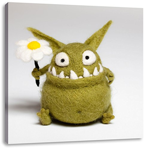 Pixxprint Where Are My Cookies? Lustiges Krümelmonster, Größe: 60x60, Leinwandbild Quadratisch, Wandbild, Kunstdruck, fertig bespannt