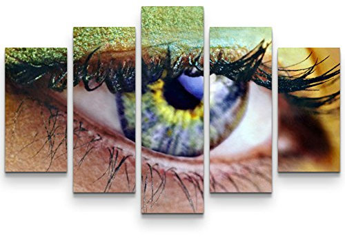 Paul Sinus Art Fotografie – Auge Makroaufnahme22 teiliges Wandbild auf Leinwand (Gesamtmaß: 150x100cm)