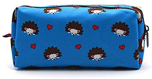 Hedgehog Students Super Large Capacity Canvas Pencil Case Pen Bag Pouch stationery Case Makeup Cosmetic Bag