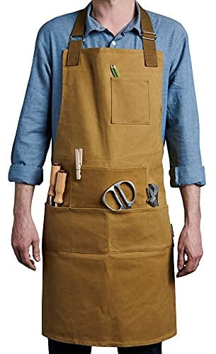 Case4Life Unisex Robusto Resistente all'acqua Grembiule di Tela Strumento Grembiule Fai da te Casa/Giardino Capocuoco Barbiere Vita/Collo Cinghie Regolabili - Garanzia a Vita