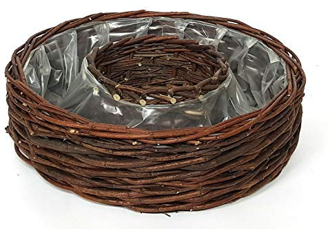 Tigana Pflanzring aus ungeschälter Weide ausgelegt mit Folie 40 cm