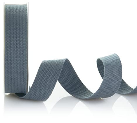 Trimz Sangle en coton très résistante, gris, 30 mm x 10 m