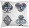 ABAKUHAUS Diamond Throw Pillow Cushion Cover, Playing Cards Diamonds Hearts Clubs Spades Casino Theme Charm Art Graphic Design, Decorative Square Accent Pillow Case, 20 X 20 Inches, White Grey