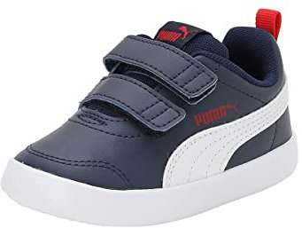 PUMA Unisex Kids Courtflex V2 V Inf Scarpe da ginnastica, Peacoat High Risk Red, 21 EU