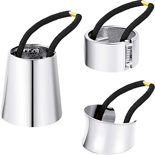 3 Stücke Metall Kreis Haar Manschette Elastisches Haarband Haargummis Pferdeschwanz Halter Haar Seil Zubehör für Frauen Mädchen, 3 Arten (Silber)