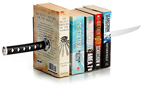 ZWCIBN Buchstützen, dekorativ, modern, Metall, lustig, einzigartig, schwarz, DVD-Buchstützen für Regale, Schreibtisch-Geschenke, Buchständer für Männer und Buchliebhaber