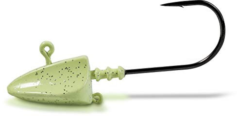 Rhino Premium Jig Force Angelhaken mit Jigköpfen Meeres Angeln Angel Zubehör für Gummifische, Glow, 8/0