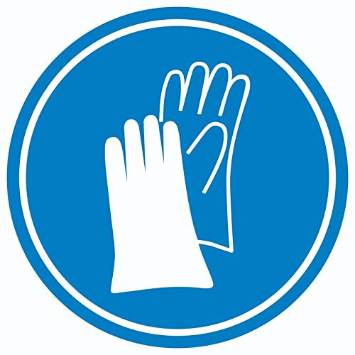Schutzhandschuhe tragen Aufkleber Kreis Ø50mm