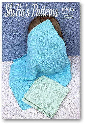 Strickmuster für Babys Bootsdecke 2 Größen Decke Baby Afghanische Decke Doppelstrickmuster Baby Strickmuster Doppelstrickgarn DK KP616