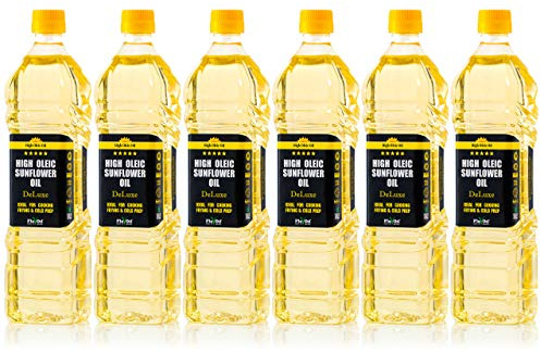 FlavOil High Oleic Sunflower Oil 850ml - Healthy High-Performance Plant-Based Oil for Cooking, Roasting, Frying, Baking, Dressing - Omega 9 and Vitamins - High Oleic Sunflower Seeds (6 PACK)