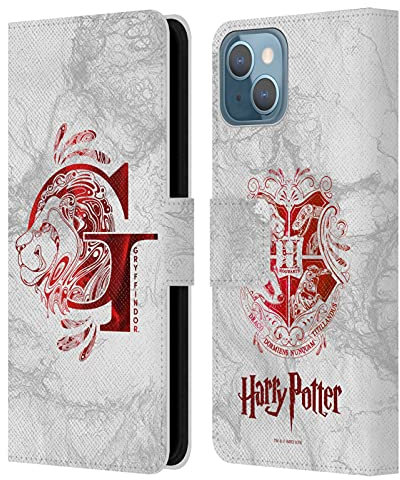 Head Case Designs Officially Licensed Harry Potter Gryffindor Aguamenti Deathly Hallows IX Leather Book Wallet Case Cover Compatible With Apple iPhone 13