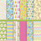Whaline 12 Designs Ostermuster-Papier-Packung, 24 Blatt, Ostereier, Hase, Küken, Pastell-Scrapbook Spezialpapier, doppelseitig, Frühlingsdekoratives Bastelpapier für Kartengestaltung, Dekor, 30x30 cm