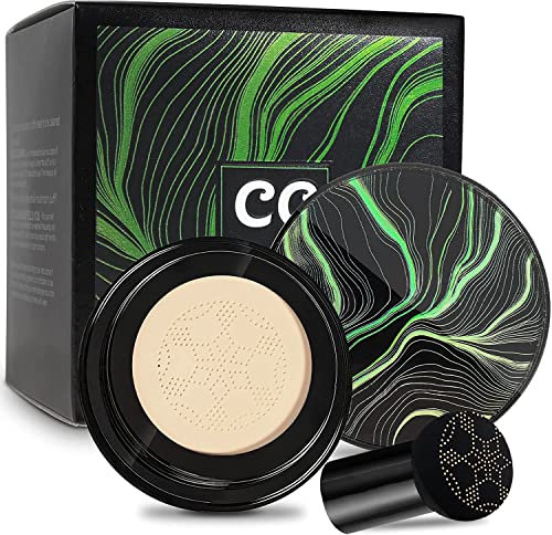 Mushroom Head Air Cushion CC Creme, BB Creme, Öl Control Feuchtigkeitsspendender Concealer, Nackte Matte Conceale BB Cream Make-up Basis Langanhaltende mit Pilz Make-up Schwamm CC Cream (Elfenbein)
