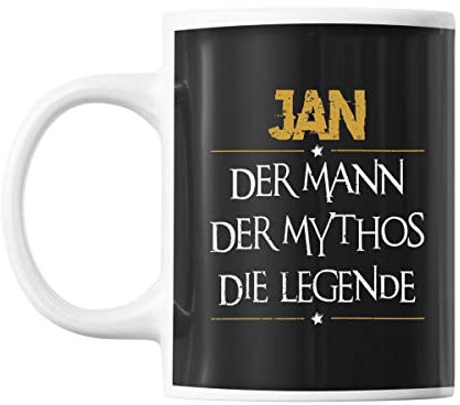 Tasse Jan ∣ Der Mann der Mythos die Legende | Tasse mit Spruch lustig Fun Tasse Geschenkideen