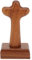 Buachois Holzsockel Kreuz, Christentum INRI Jesus Kruzifix mit Ständer, Stehendes Handgefertigte Deko Holzkreuz für Tischplatte, Schreibtisch(L)