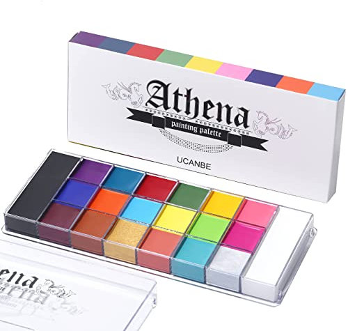 UCANBE Pintura Facial Profesional 20 Colores - Pintacaras Seguro, Impermeable, Duradero - Pintura Corporal Maquillaje de Halloween, Carnaval, Belly Painting