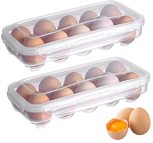 Eierbehälter aus Kunststoff Eierbox FüR 10 Eier,EierbehäLter für kühlschrank Mit Deckel, Eier Aufbewahrungsbox Aus Kunststoff(Transparent)