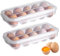 Eierbehälter aus Kunststoff Eierbox FüR 10 Eier，EierbehäLter für kühlschrank Mit Deckel, Eier Aufbewahrungsbox Aus Kunststoff(Transparent)