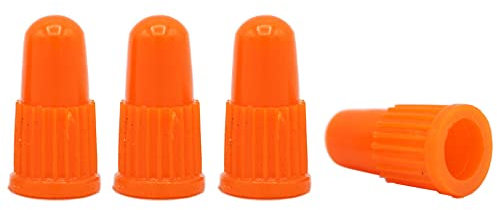 4 Stück YOU.S Fahrrad Ventilkappen Sclaverand Ventil Ø 5 mm Kunststoff in Orange